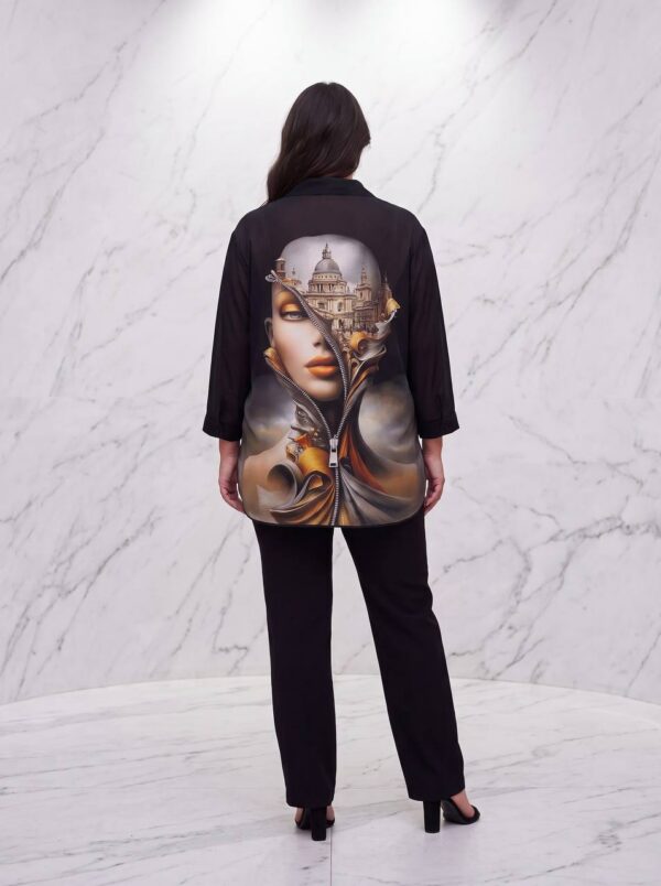 Premium Black Artistic Print Shirt - Wholesale