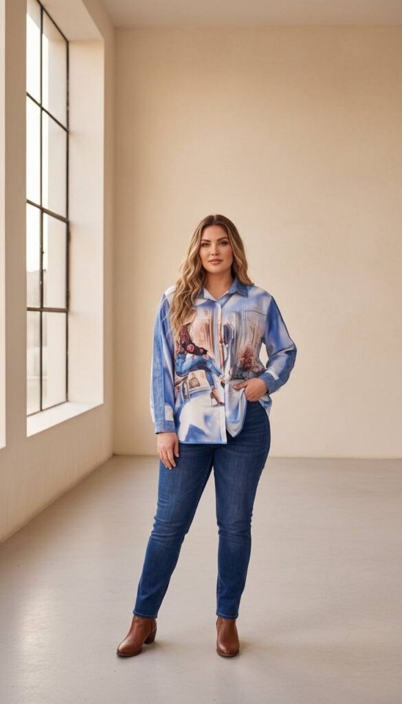 Premium Blue Graphic Shirt