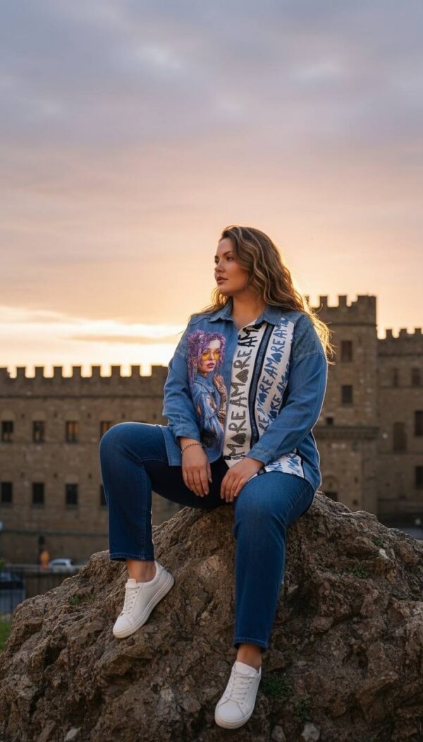 tg_d78a33381fa97f32 Premium Denim Shirt with Graphic Print