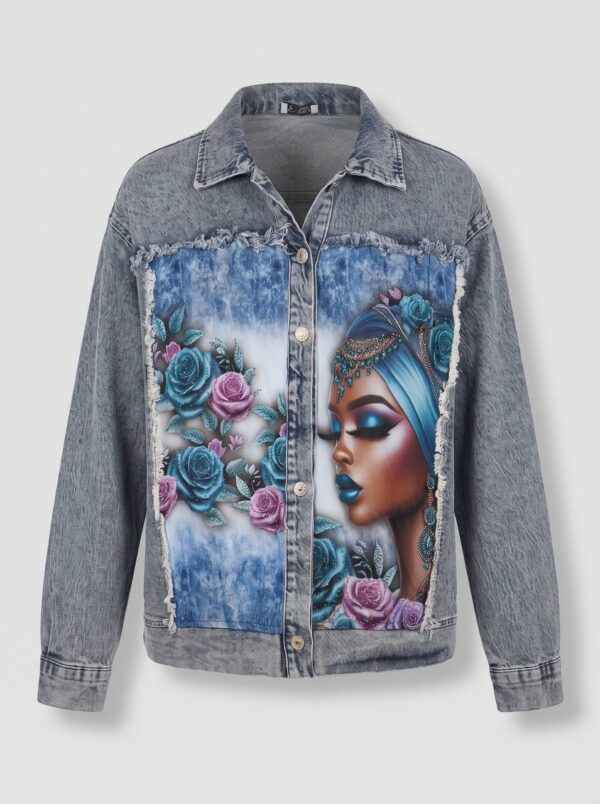 tg_ed4775f3d067b4e9 Premium Denim Jacket with Artistic Print
