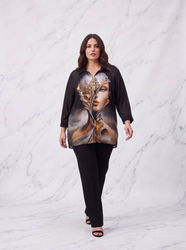 Premium Black Artistic Print Shirt - Wholesale