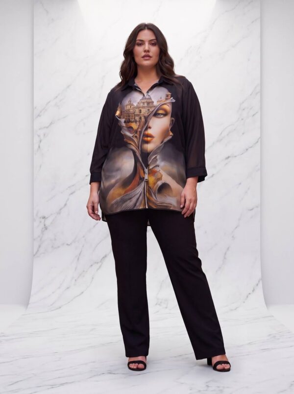 Premium Black Artistic Print Shirt - Wholesale