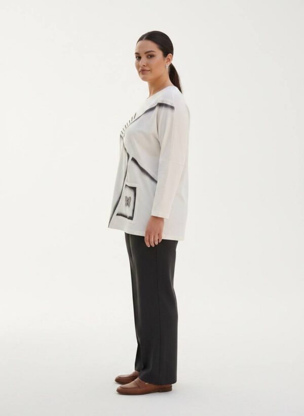 tg_f9f28fb6a3837088 Premium Black & White Striped Blouse - Wholesale