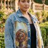 tg_52552aa984249587 Premium Denim Jacket with Artistic Portrait Print