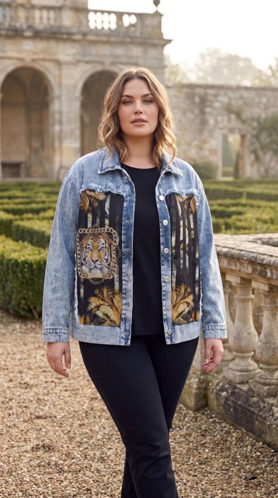 tg_75cdfcc41eed979c Premium Denim Jacket with Tiger Graphic Print