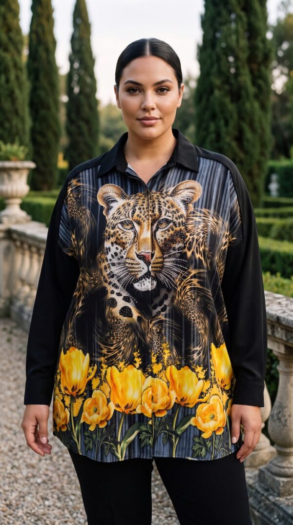 tg_f02f272f9318ac05 Premium Leopard Print Shirt with Floral Design