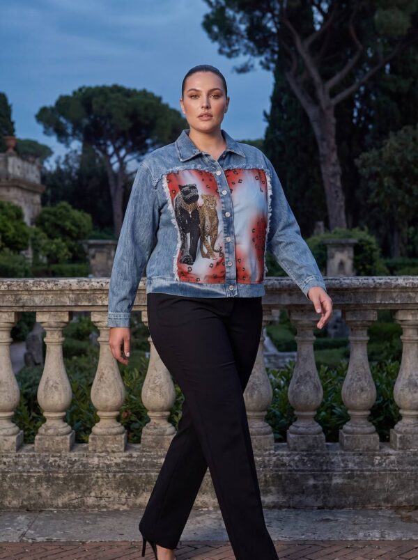 Premium Denim Jacket with Artistic Print
