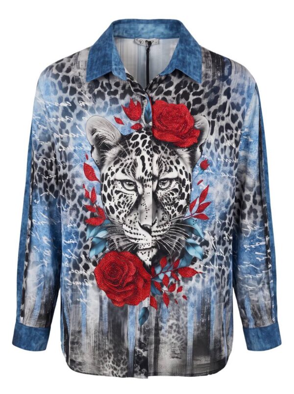 tg_4ad92c72378780cc Premium Denim Leopard Rose Print Shirt