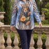tg_4fe6676a0f040ef6 Premium Denim Shirt with Leopard & Floral Print