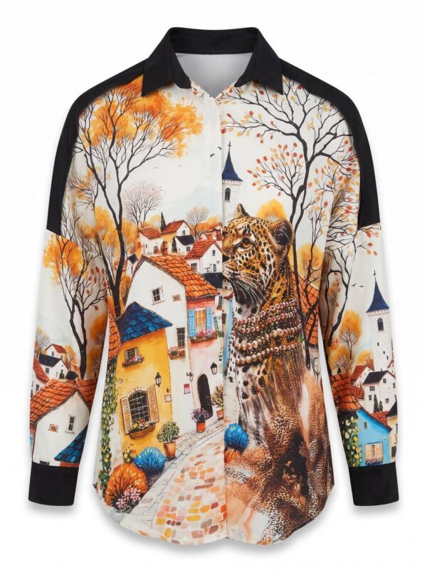 tg_6f640b7efc2988d0 Premium Autumn Village Artistic Button-Up Shirt