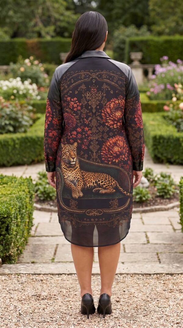 tg_ab5f58c959a20a71 Premium Leopard Floral Shirt Dress