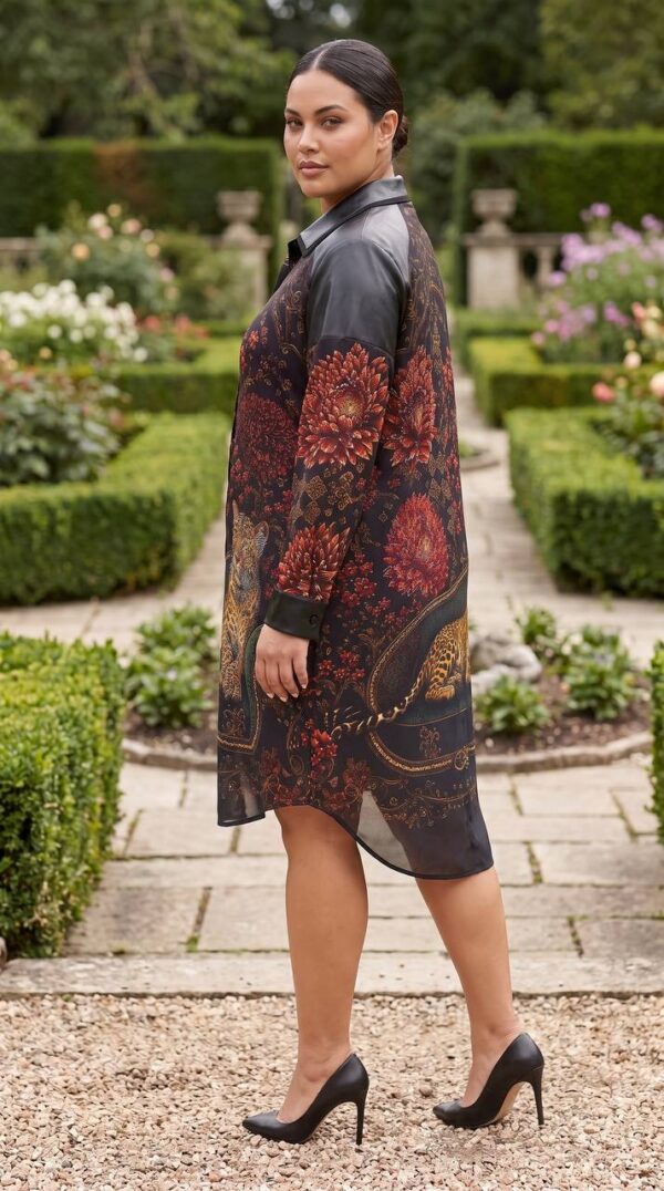 tg_c77cc7e91705e1b3 Premium Leopard Floral Shirt Dress