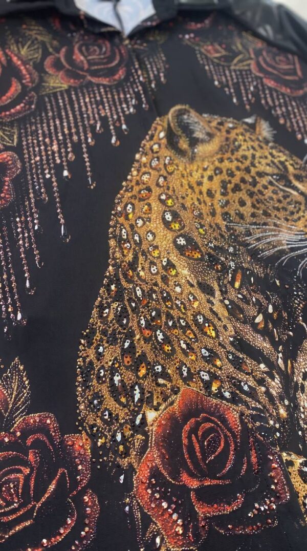 tg_dea1e20a343d3f00 Premium Animal Print Dress with Floral Embellishments