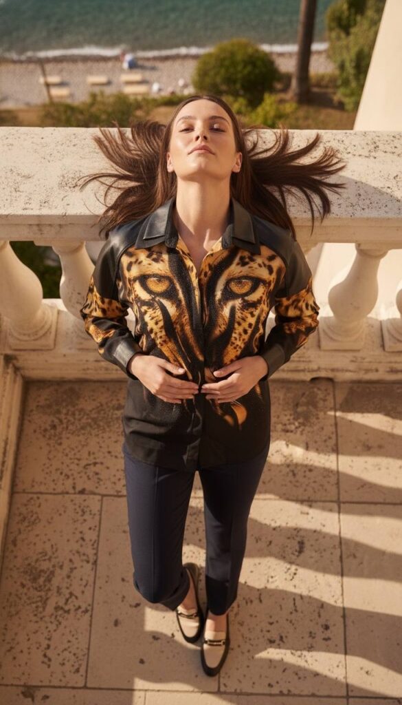 Premium Tiger Print Silk Shirt