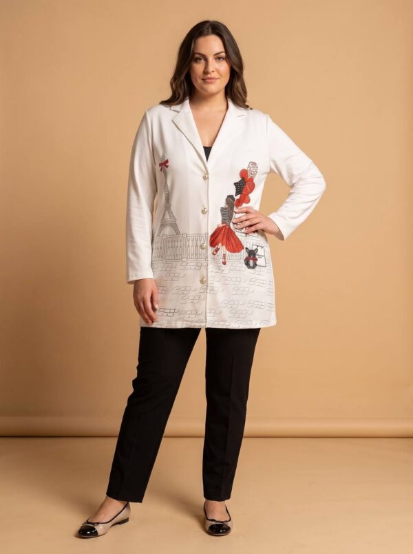 tg_efc96b39f1f89a33 Premium White Eiffel Tower Graphic Jacket - Sizes 42-46