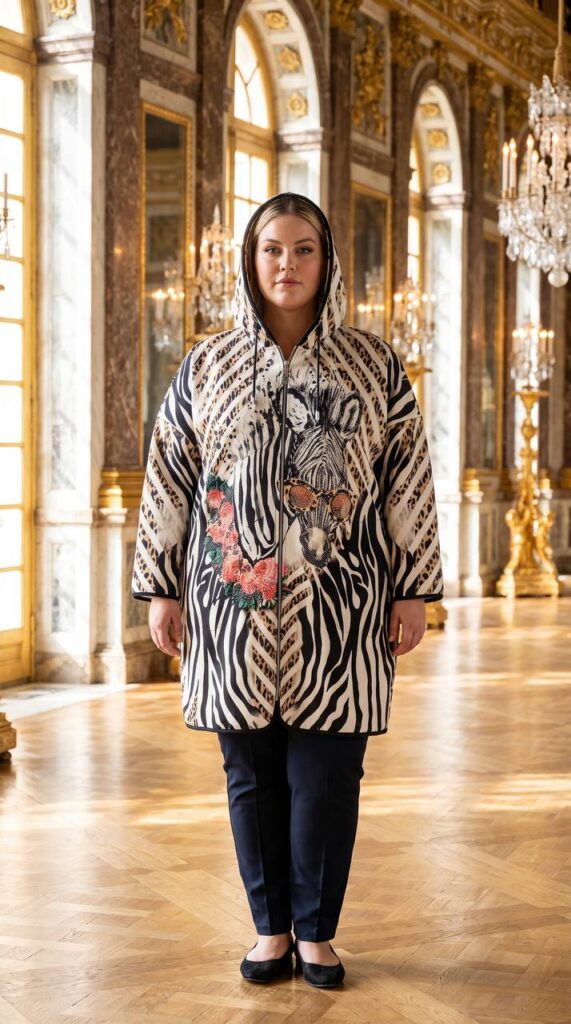 tg_4ddc0a9cf361f5c4 Premium Zebra Print Wool Coat with Floral Embroidery