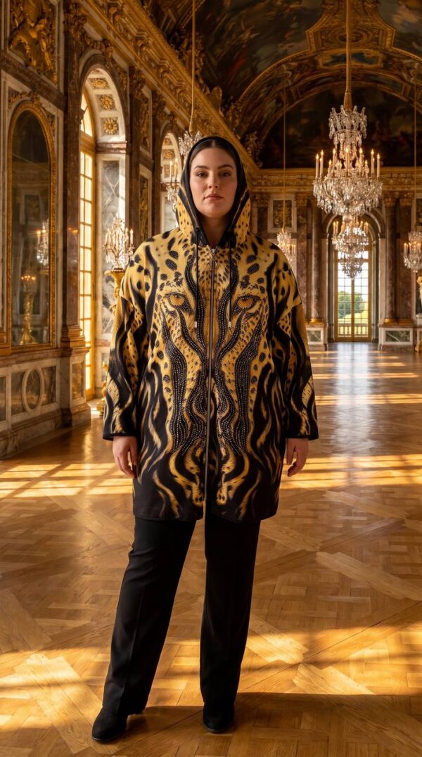 Premium Animal Print Hooded Coat