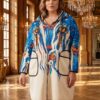 Premium Printed Coat with Abstract Pattern