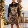tg_86373993f331946d Premium Leopard Print Shirt Dress