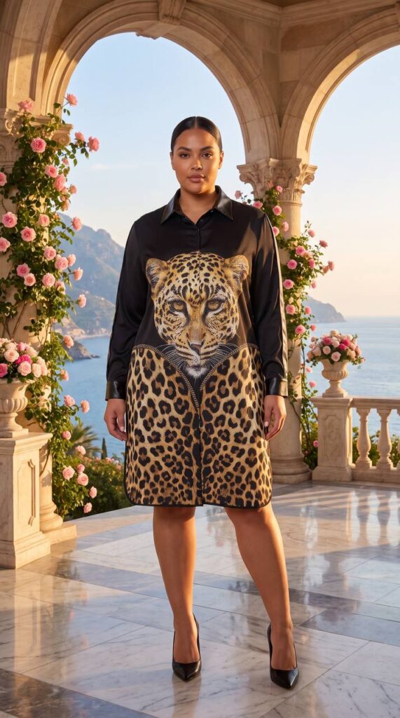 tg_86373993f331946d Premium Leopard Print Shirt Dress