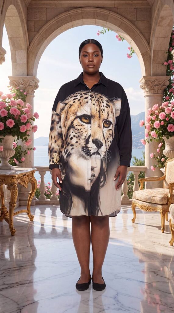 tg_2501152dc0954a3f Premium Animal Print Shirt Dress