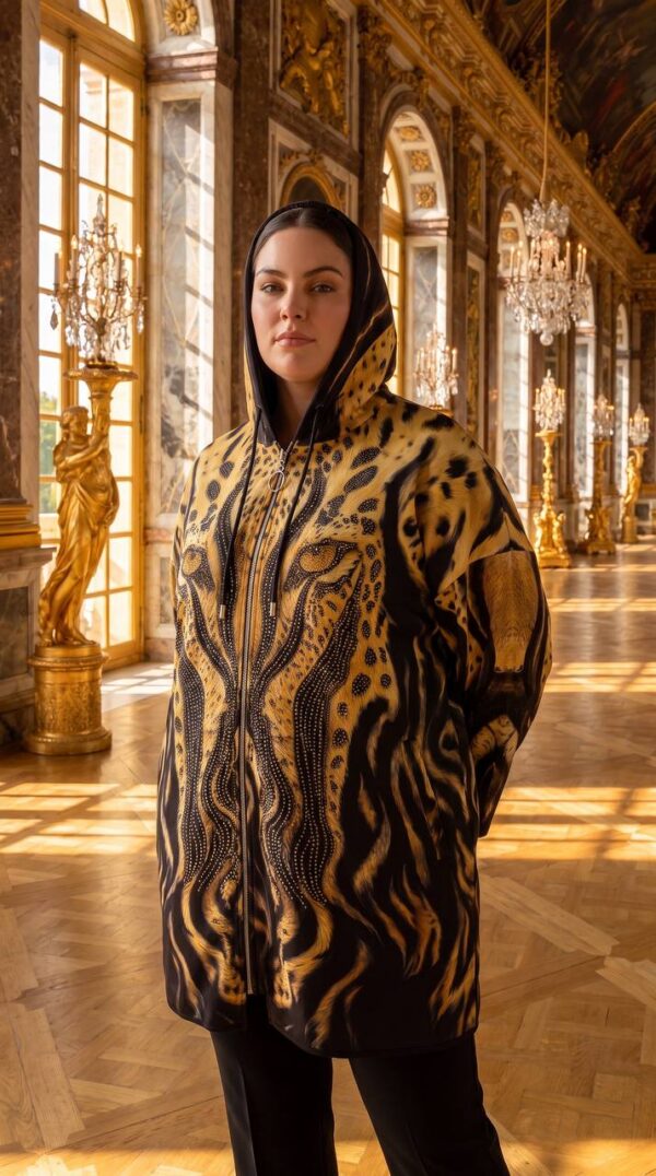 Premium Animal Print Hooded Coat