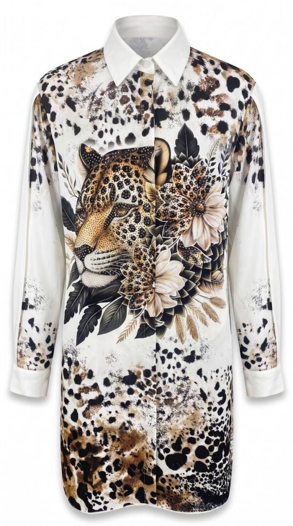 tg_5a88339a289934fa Premium Animal Print Shirt Dress with Leopard Motif