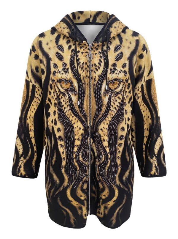 Premium Animal Print Hooded Coat