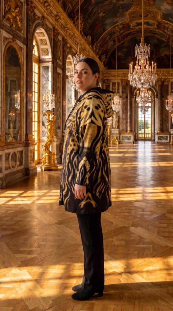 Premium Animal Print Hooded Coat
