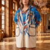 Premium Printed Coat with Abstract Pattern