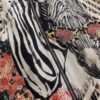 Premium Zebra Print Wool Coat with Floral Embroidery